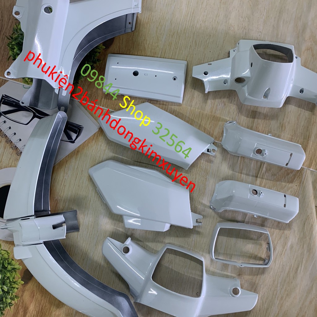 Bộ dàn áo xe Dream ll -nhựa xe dream 2 màu trắng -mủ trắng nguyến inh loại 1