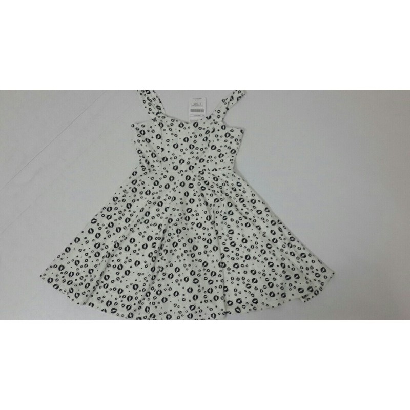 Hàng VNXK - Đầm xòe 2 dây họa tiết đôi môi D148