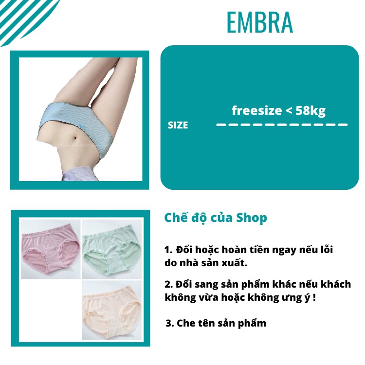 Quần Lót Nữ Siêu Thoáng Embra Kẻ Xọc Thời Trang Co Giãn Cực Tốt EBQL04