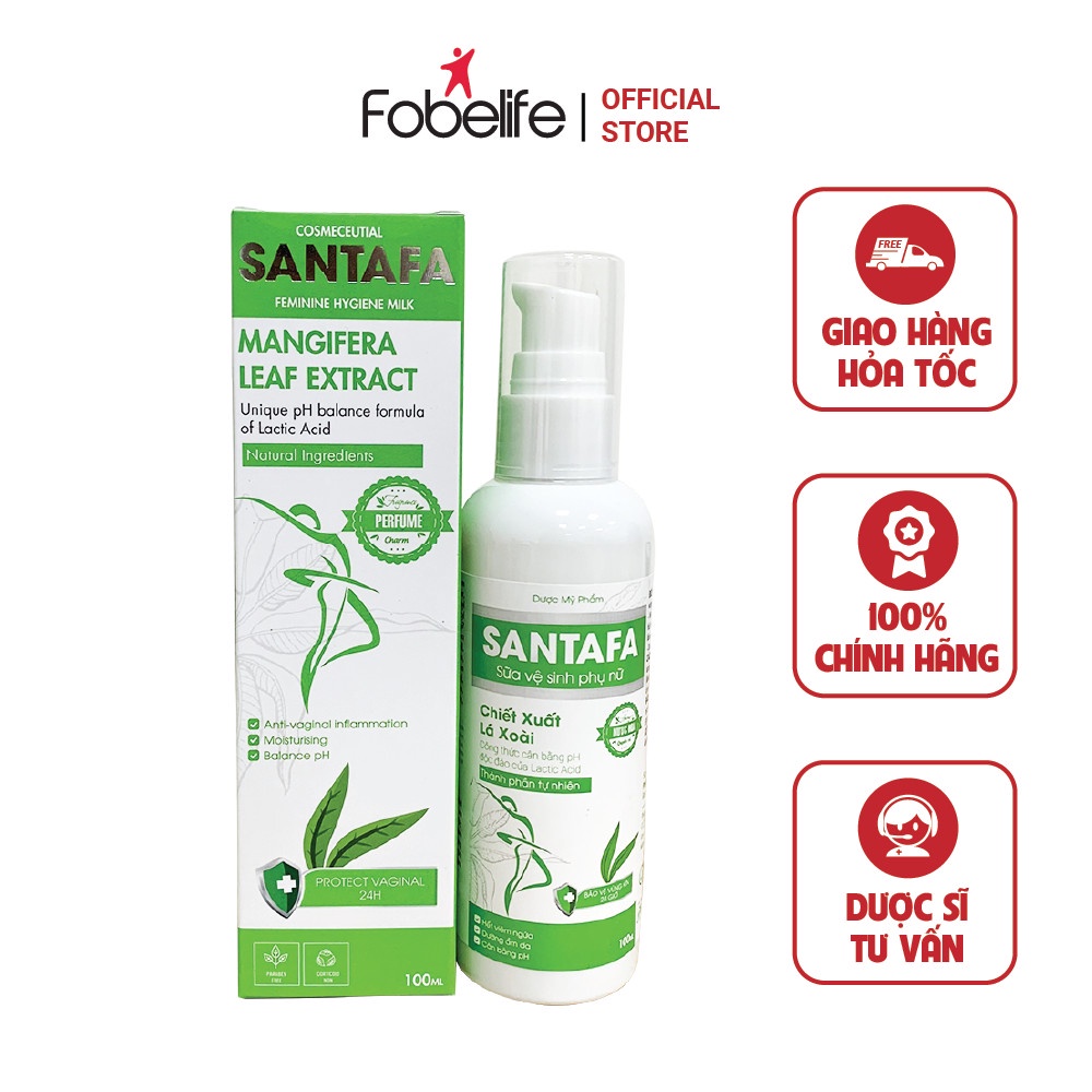 Sữa Vệ Sinh Phụ Nữ Ngăn Ngừa Viêm Nhiễm SANTAFA FOBE Chai 100ml