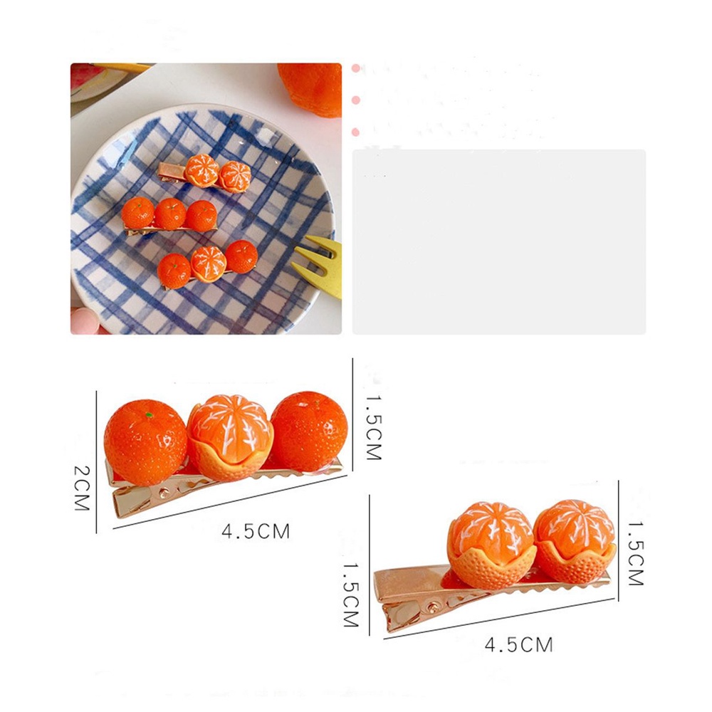 Kẹp tóc hình quả cam nhỏ xinh xắn thiết kế thời trang dành cho nữ