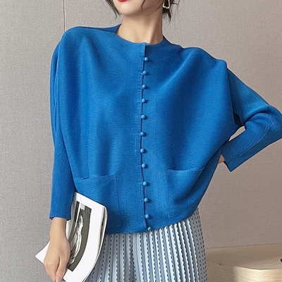 Áo Nữ Dài Tay Cổ Tròn Xếp Ly Thời Trang Hàn