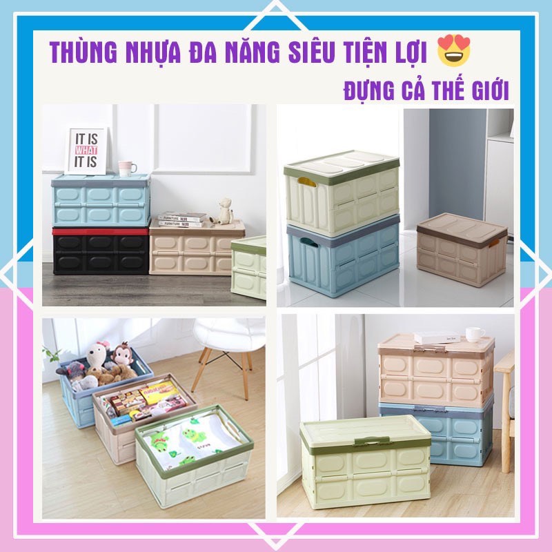 Thùng đựng đồ gấp gọn đa năng - Thùng nhựa đựng đồ cốp sau ô tô - Siêu tiện lợi, nhựa PP cao cấp