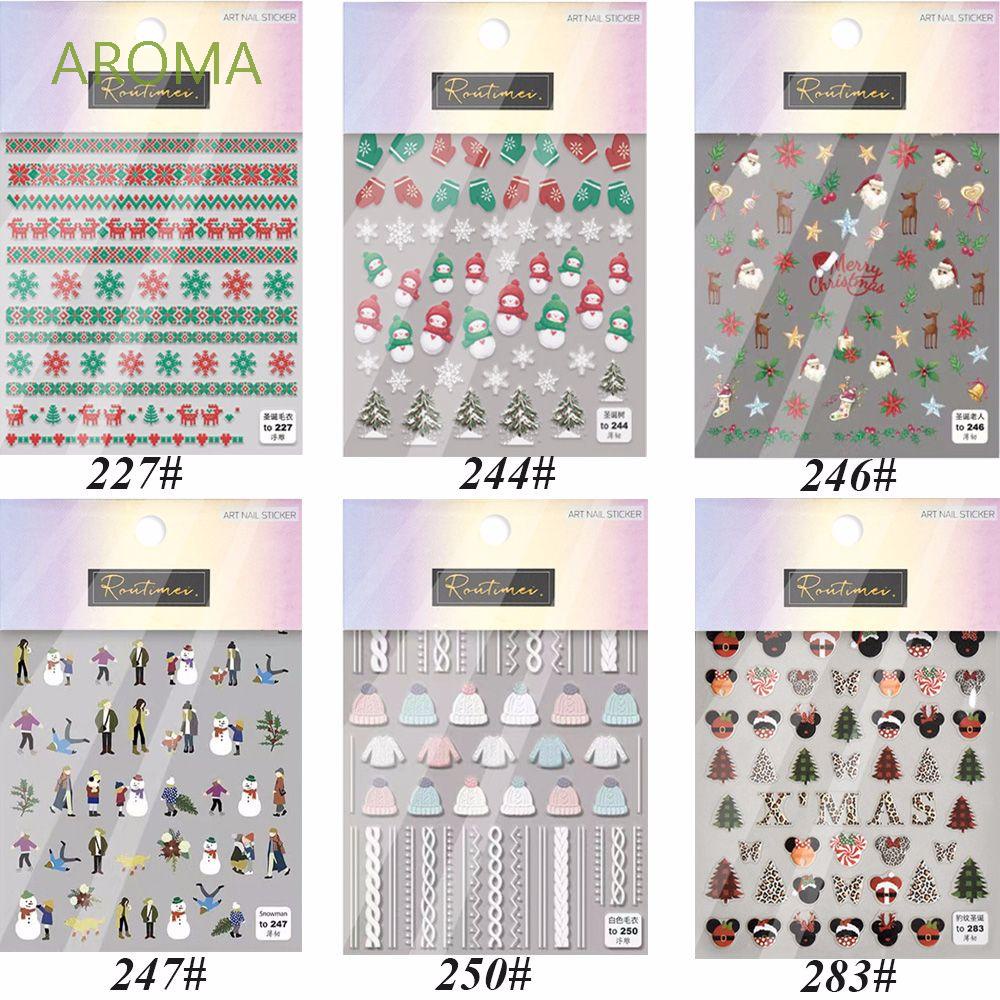 [Hàng mới về] Miếng dán dập nổi họa tiết giáng sinh trang trí móng nghệ thuật 3d