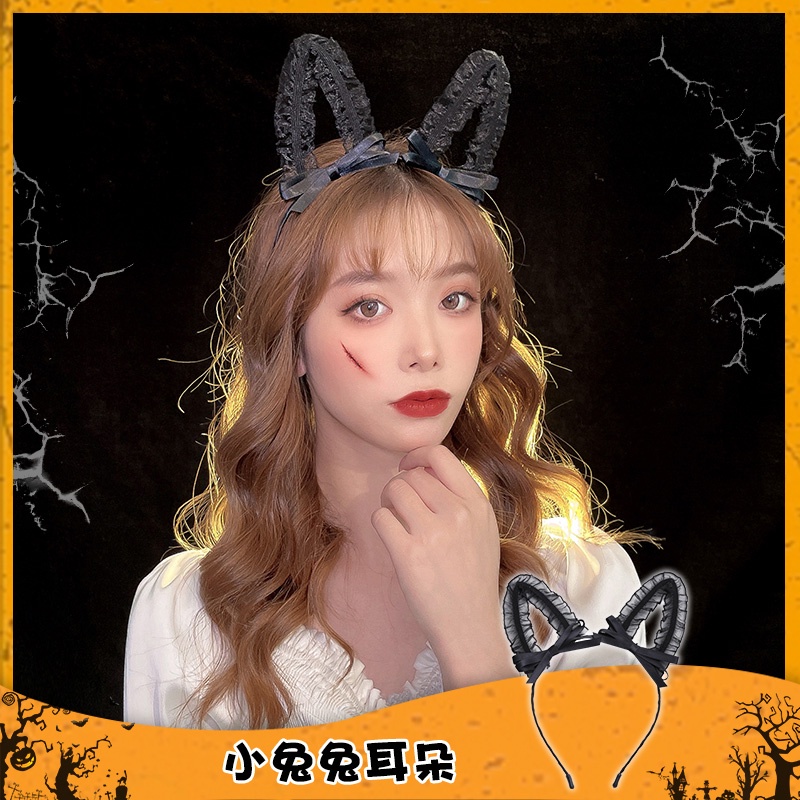 Băng Đô Cài Tóc Đính Chuông Đen Vui Nhộn Cho Nữ