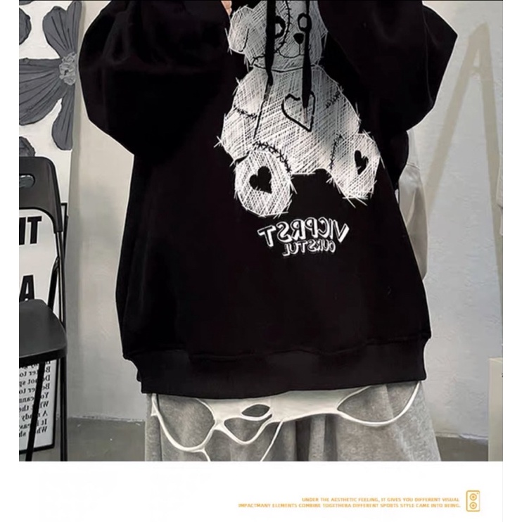 Hoodie  nam nữ chuẩn UNISEX  in gấu rách