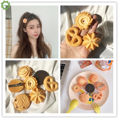 Kẹp tóc nhựa thiết kế kiểu bánh quy đơn giản vui nhộn