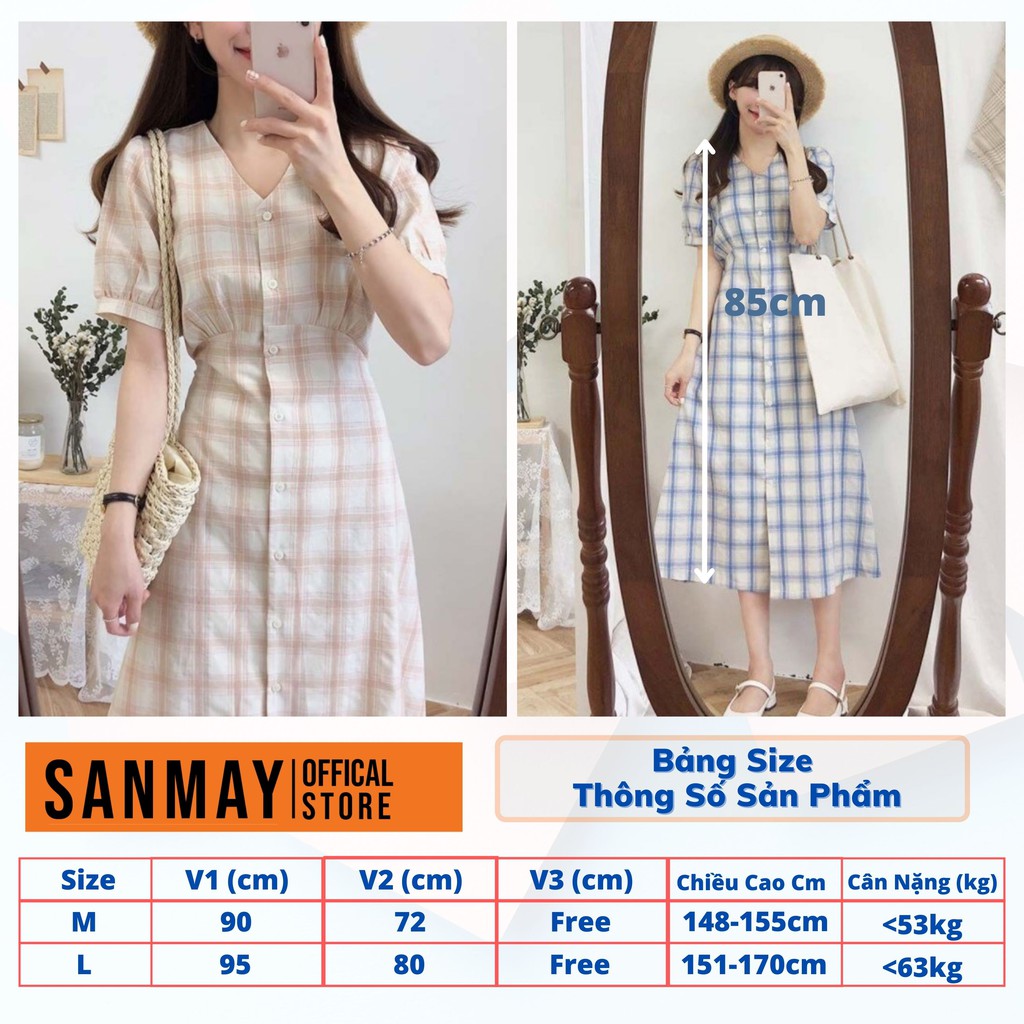 Đầm Caro Kẻ Sọc SANJOLI Váy Công Sở Cao Cấp Thiết Kế Suông Kiểu BabyDoll Hàn Quốc Đi Dự Tiệc Cưới, Đi Chơi Xanh VD046 | BigBuy360 - bigbuy360.vn
