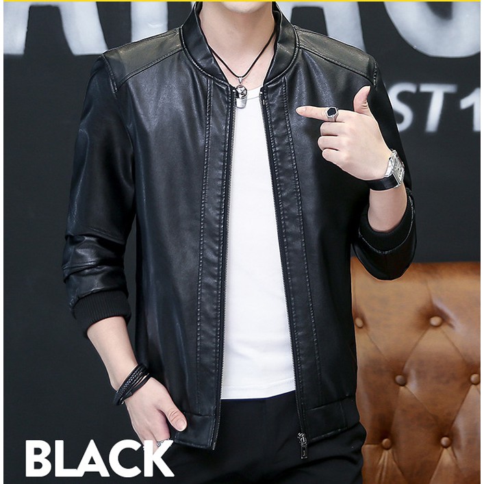 Áo khoác da nam phong cách cao cấp. | BigBuy360 - bigbuy360.vn