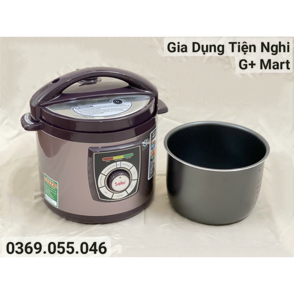 Nồi Áp Suất Điện/ Nồi Hầm Điện Đa Năng Cao Cấp Saiko EPC918 6,0L 1000W Bảo Hành 18 - Giadungtiennghigmart