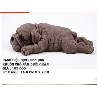 Khuôn Silicone động vật Chó Nằm Duỗi Chân