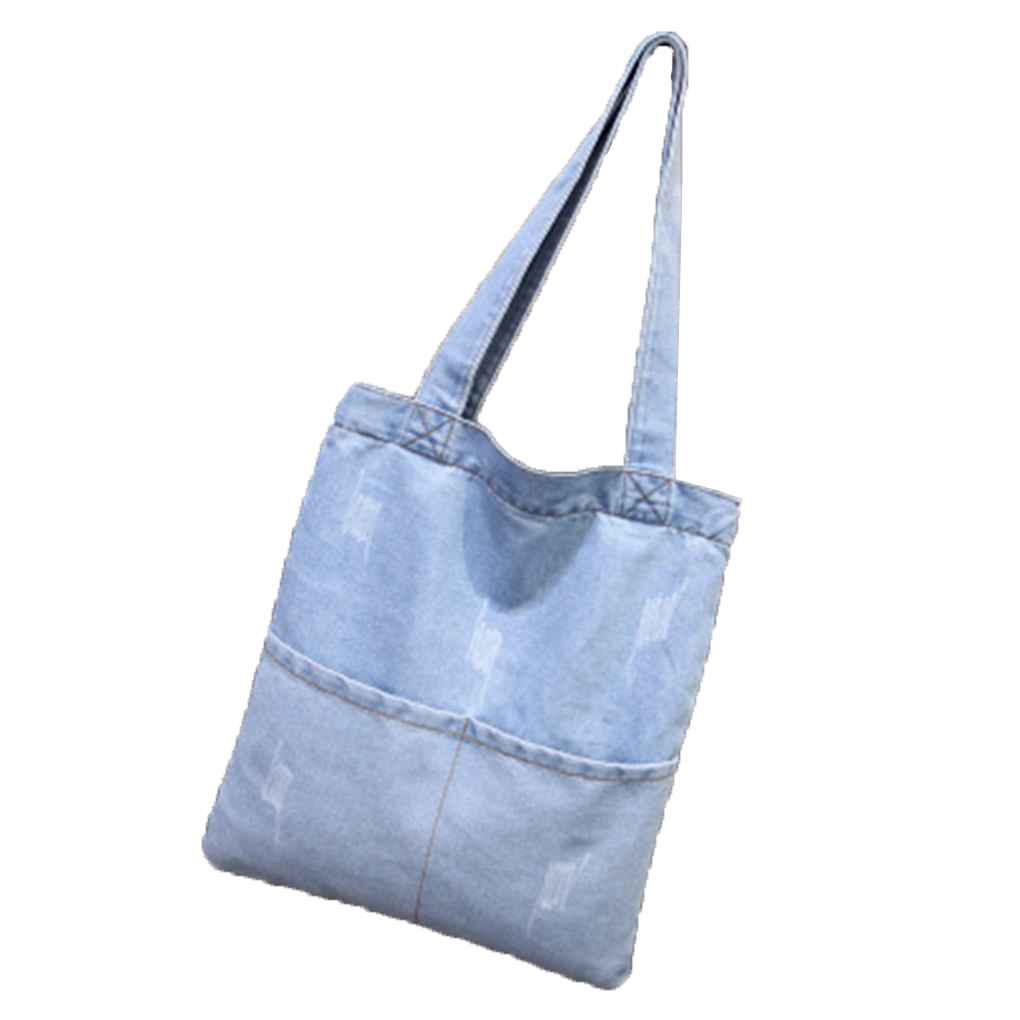 Túi tote denim ngăn rộng cho nữ