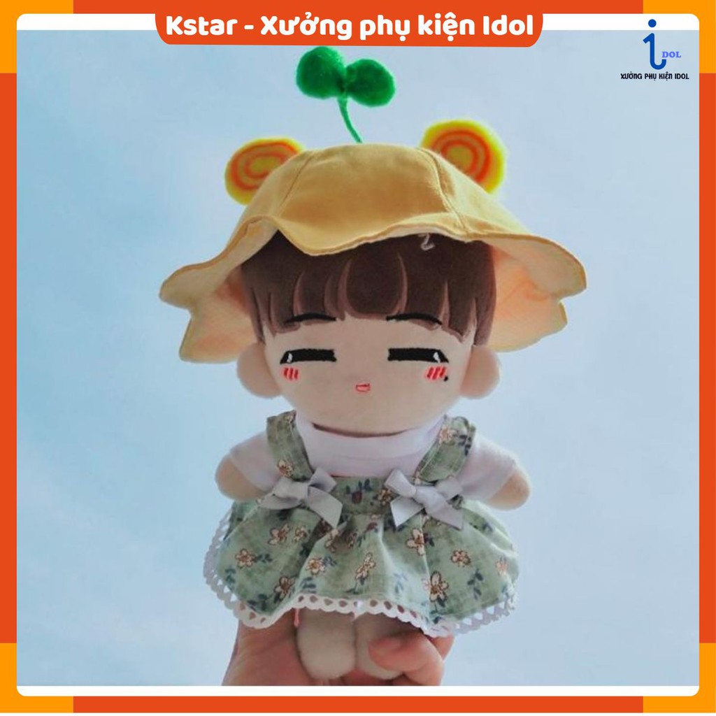 Nón bucket mầm cây cho doll 20-22cm