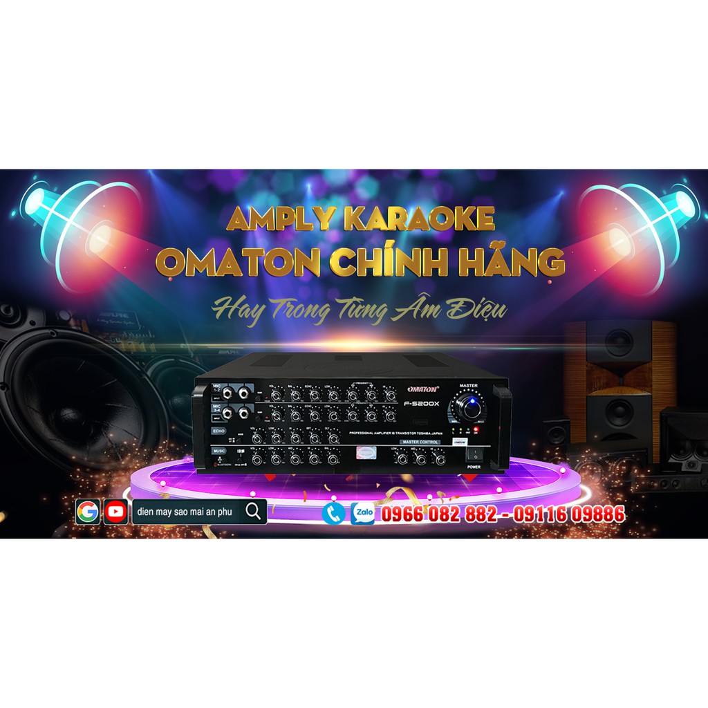 Amply Karaoke Bluetooth Omaton F-5200X Ampli 16 sò TOSHIBA JAPAN, Tặng 1 bộ chuyển âm thanh cáp quang KiWi KA03