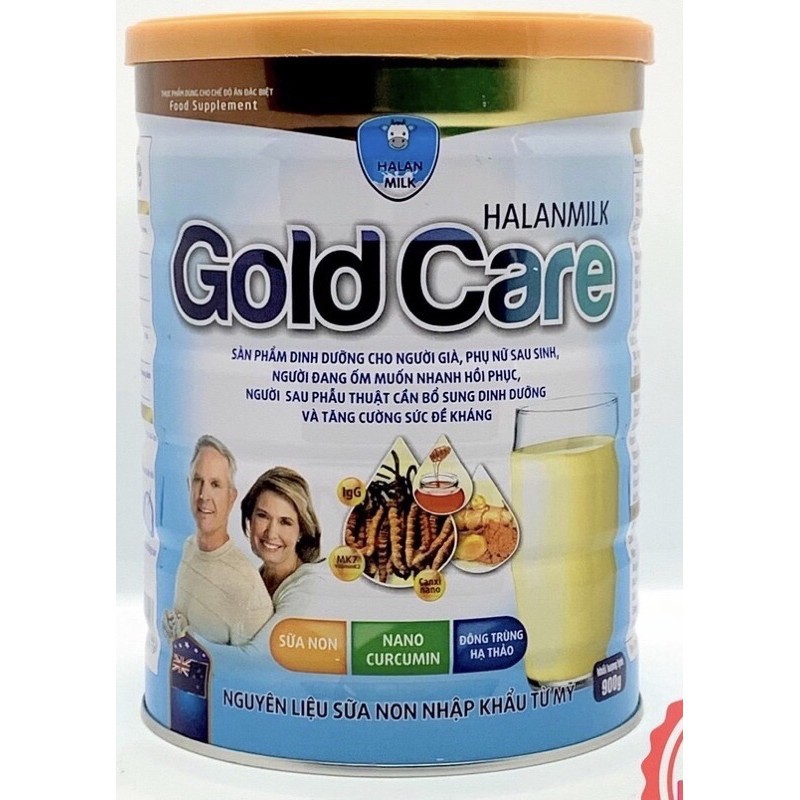 HALAN MILK GOLD CARE 900g - đông trùng hạ thảo kết hợp sữa non, nano curcumin date luôn mới ít nhất còn 2 năm