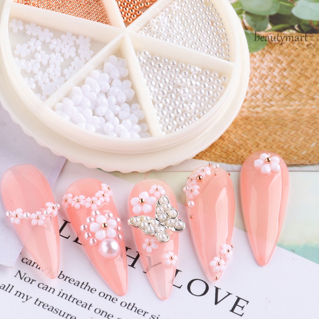 [Hàng mới về] Hạt ngọc trai giả 3D nhiều kích thước trang trí móng tay làm đẹp DIY sang trọng