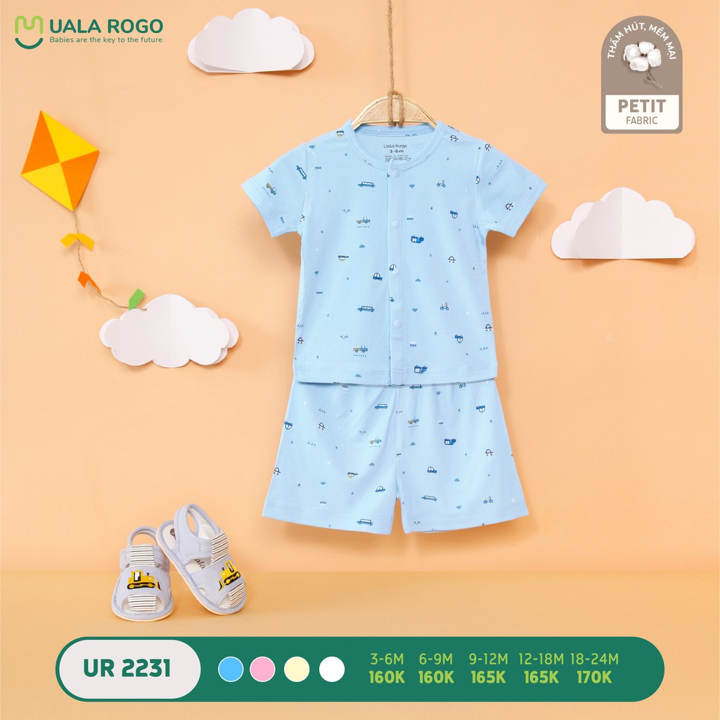 Bộ cộc cài giữa UALA &amp; ROGO vải cotton hè mát 2231