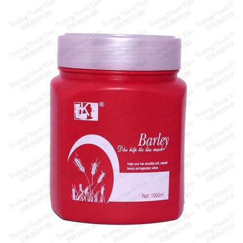 Ủ tóc lúa mạch Barley LK 1000ml CHÍNH HÃNGhương thơm sang trọng nuôi dưỡng phục hồi tóc uốn, duỗi, nhuộm