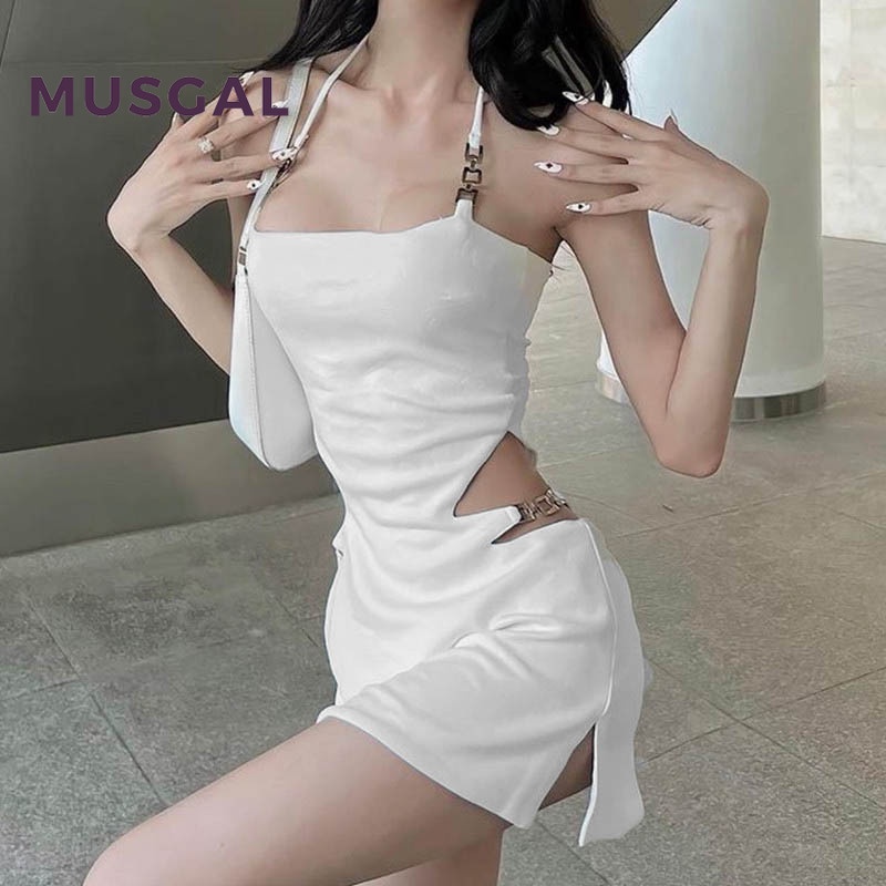 Đầm Hở Lưng Màu Trơn Gợi Cảm Cho Nữ
