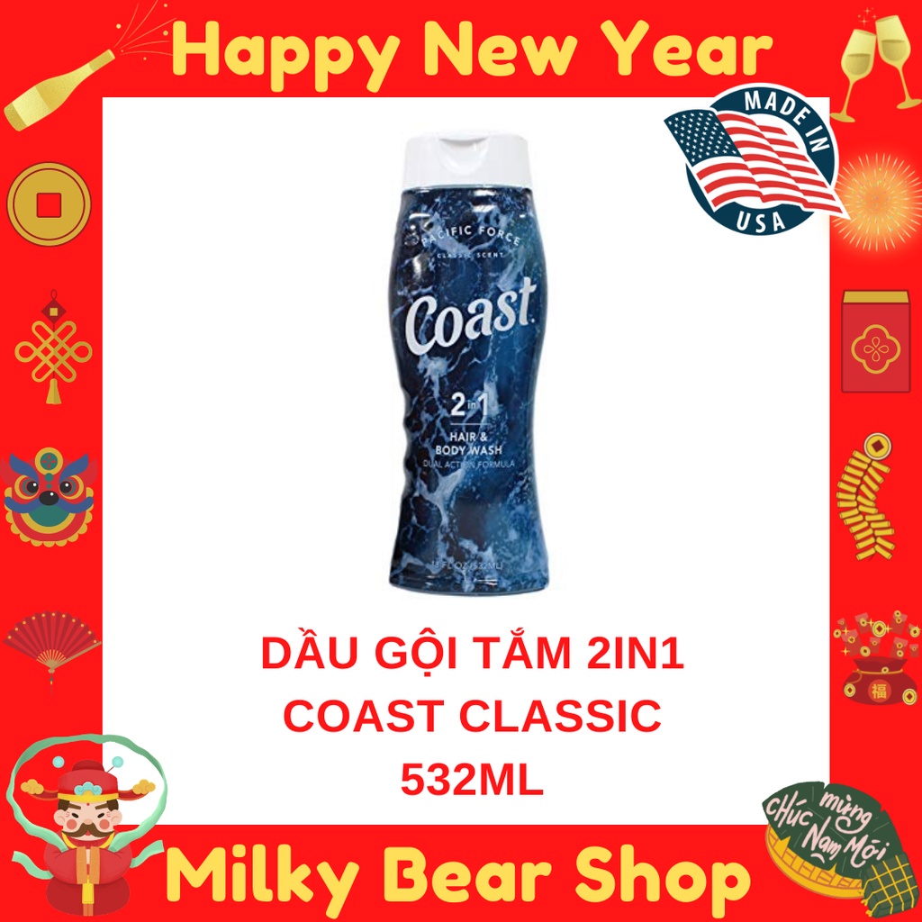 [MỸ] DẦU GỘI TẮM 2IN1 COAST CLASSIC NAM 532ML