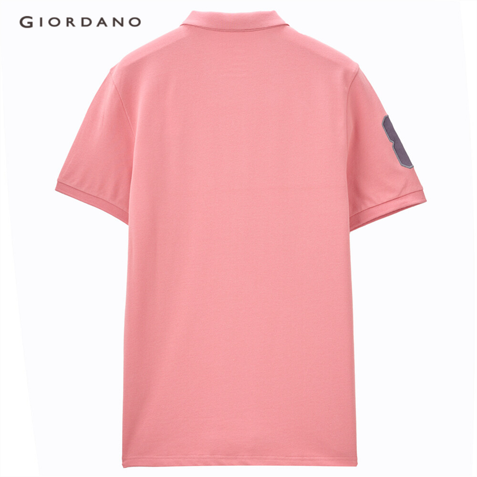 Áo thun polo GIORDANO 01011422 tay ngắn thêu hình sư tử cho nam | BigBuy360 - bigbuy360.vn