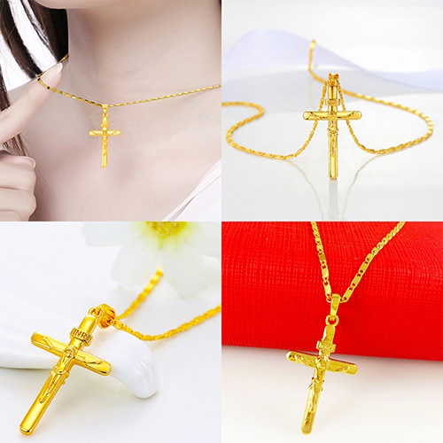 Dây chuyền mạ vàng 24K hình chữ thập độc đáo