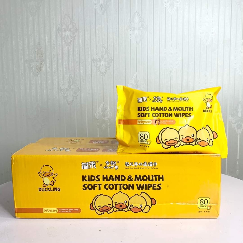 HỘP 10 GÓI KHĂN GIẤY ƯỚT VỊT VÀNG G DUCK CAM KẾT HÀNG CHUẨN ĐẸP