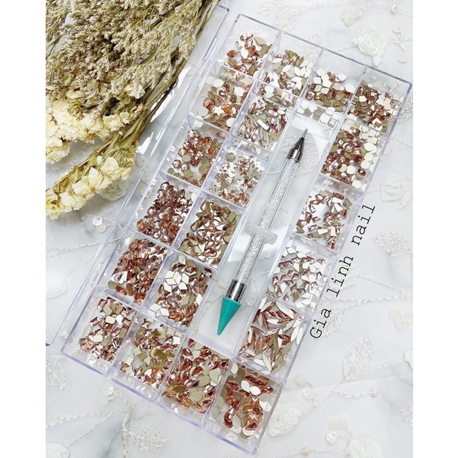 Đá khối chân bằng set 1000viên (kèm khay đưng, bút chấm)