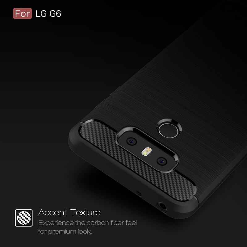 Ốp điện thoại silicon phủ sợi carbon chống sốc bảo vệ cao cấp LG G6