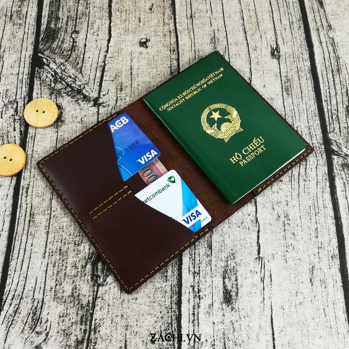 [Zachi] VÍ DA ĐỰNG PASSPORT  DA BO HANDMADE ZACHI