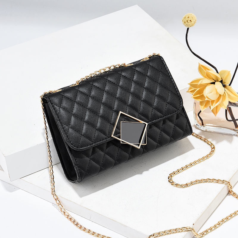 Túi Đeo Chéo Mini Đựng Điện Thoại Phối Dây Xích Thời Trang Dành Cho Nữ