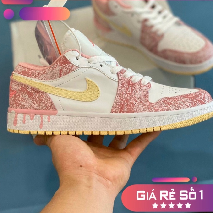 Giày Sneaker Nike_Air_𝐉𝐨𝐫𝐝𝐚𝐧 jd1 Low Hồng Chảy Cổ Thấp Siêu_Cấp