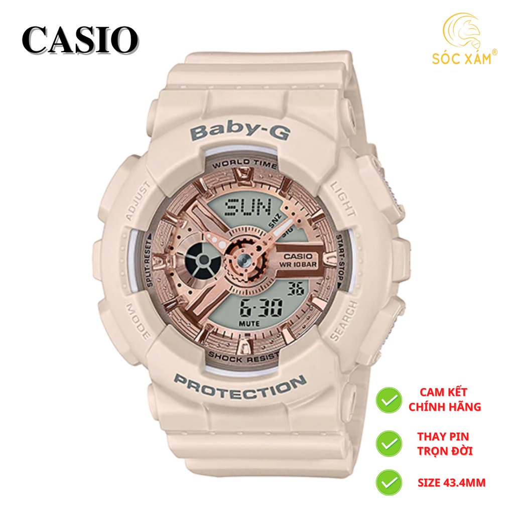 Đồng hồ nữ điện tử đẹp ❤️ Đồng hồ đeo tay thời trang nữ Casio Baby-g BA-110CP-4A chính hãng rẻ