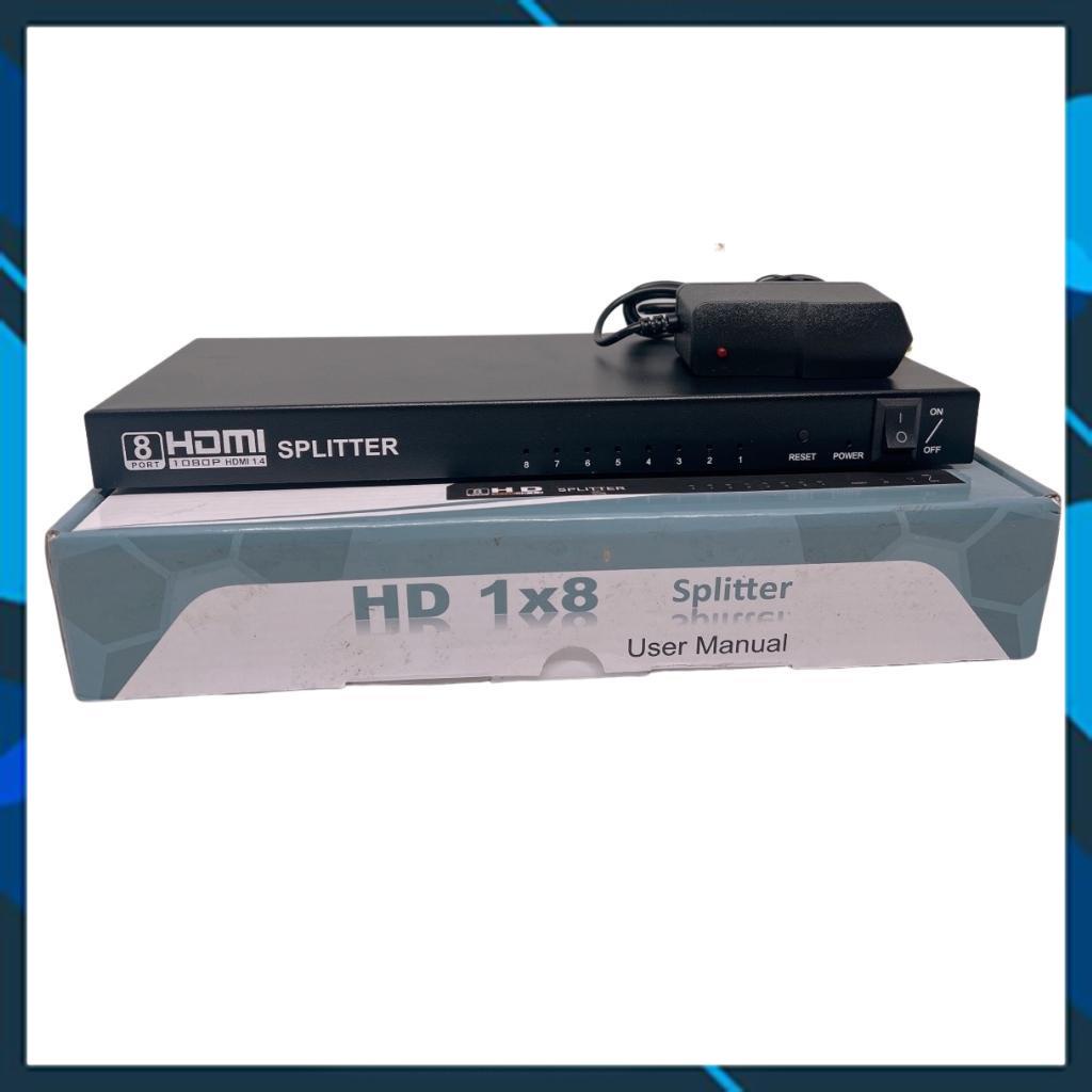 Bộ chia HDMI 1 ra 8 cổng Full HD 1080P Kèm Adapter. bảo hành 6 tháng.vtq.computer