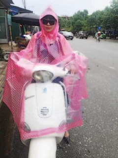 Áo mưa chấm bi 2 đầu