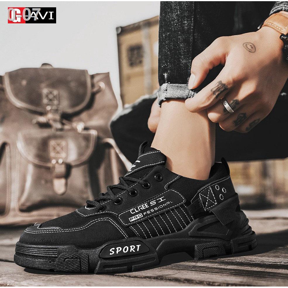 Giày thể thao nam, nam đẹp, vải sợi kết hợp thời trang phong cách bụi bặm đường phố AVISHOP - 403