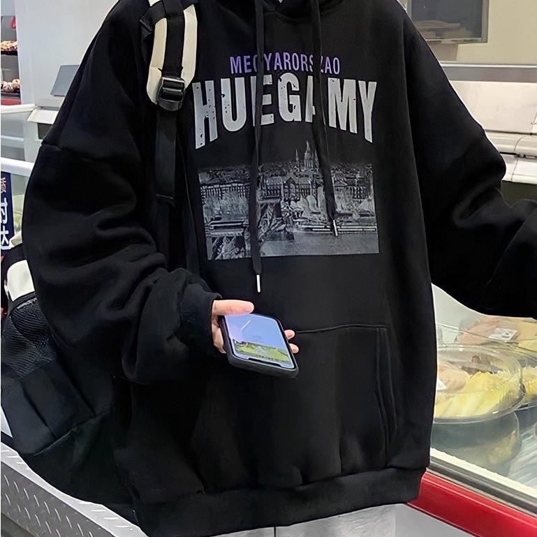 Aó hoddies nỉ bông siêu bông siêu dày họa tiết HUEGARY nam nữ mặc cực chất