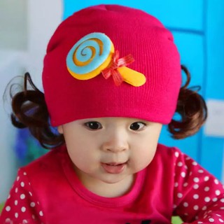 Nón len tóc giả cho bé m40