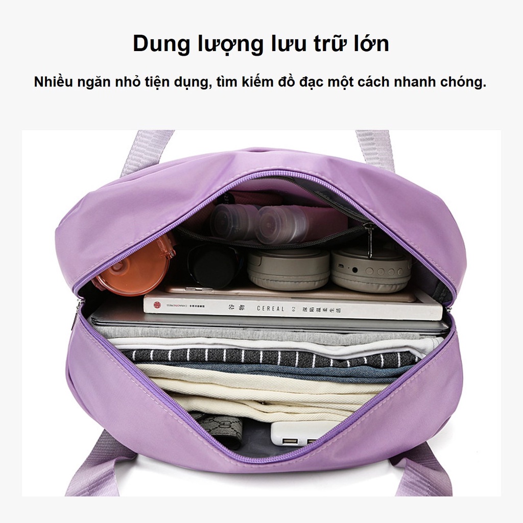 Túi Du Lịch Pink 2 Tầng Nhiều Ngăn Có Ngăn Tách Đồ Khô Ướt, Cài Vali Sarus Crane SC34