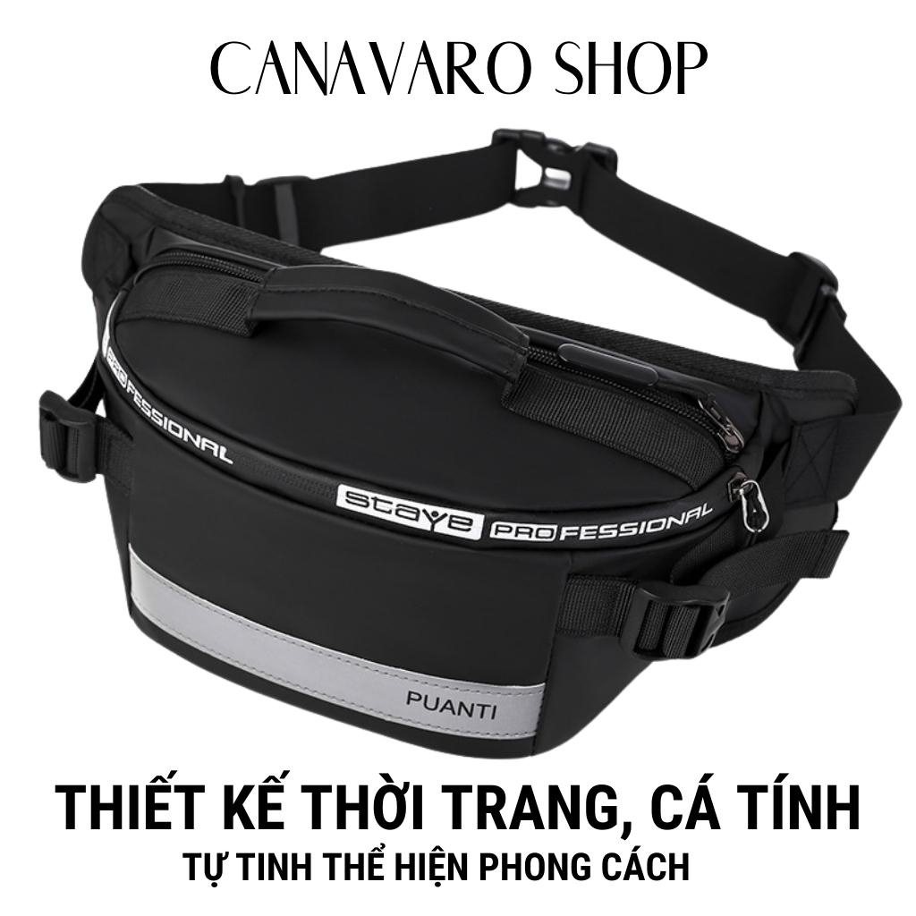 Túi đeo chéo nam,túi bao tử mini vải Canvas phong cách Streetwear đường phố CANAVARO SHOP CN155T