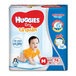 Tã Quần Huggies M74/L68/Xl62/XXl56 Mẫu Mới