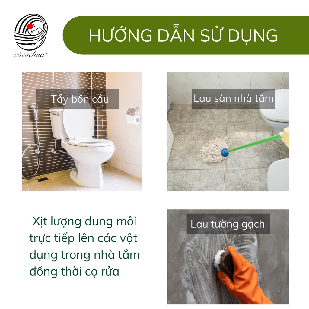 Tẩy Bồn Cầu Hữu Cơ Cô Cà Chua Mới Toanh 500ml Hương Sả Chanh Bạc Hà Diệt Khuẩn Nấm Khử Mùi