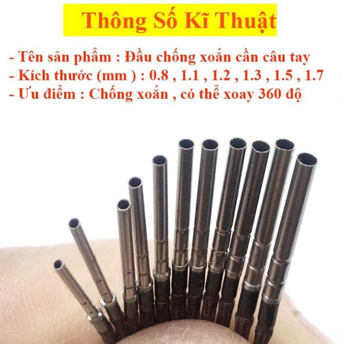 Đầu Xoay 360 Độ Chống Xoắn Dùng Cho Ngọn Cần Câu Tay PK36 đồ câu FISHING_HD