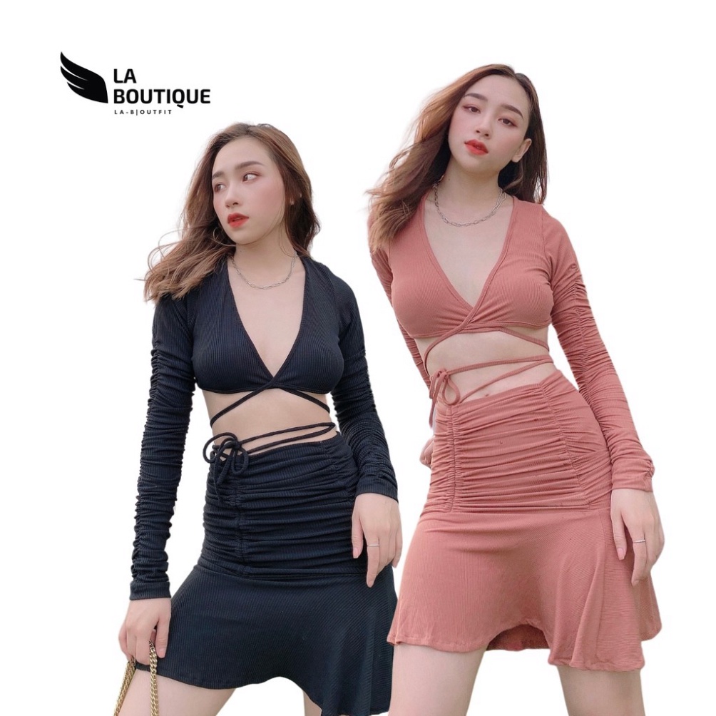 Set body La Boutique Chân Váy Dáng Ôm Xòe Nhún Freesize, 2 màu, Thun Gân 4 Chiều Cao Cấp phù hợp đi biển SM20