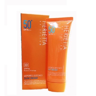 kem chống nắng mạnh sử dụng khiđi tắm biển và các hoạt động thể thao herietta leports defence sun cream SPF50+/PA+++ 70g