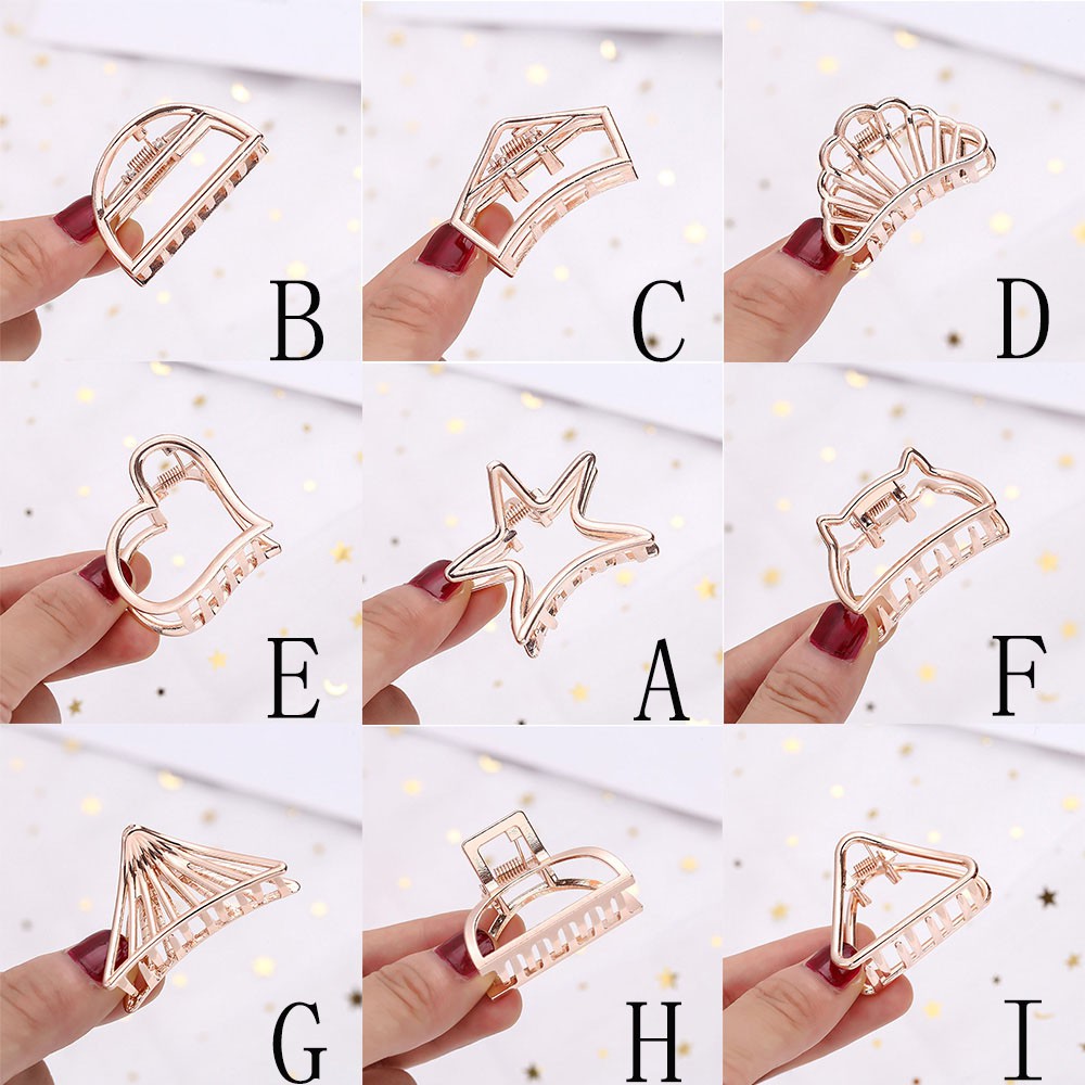Kẹp Tóc Hình Trái Tim Ngôi Sao/Hình Học Thời Trang Cho Nữ