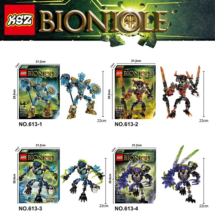 Bộ Xếp Hình Bionicle KSZ 613-1 KSZ 613-2 KSZ613-3 KSZ 613-4 Lắp Ráp Các Mẫu Robot Siêu Khủng