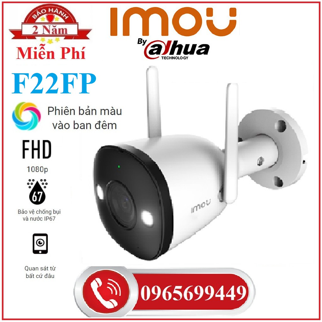 Camera Wifi Imou F22FP Ngoài Trời Có Màu Đêm Full HD1080P- Hàng Chính Hãng