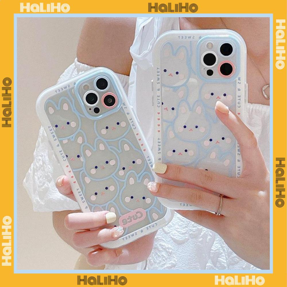 iPhone Case Silicone Soft Case Clear Case Airbag Shockproof Protection Camera Frosted Cartoon Rabbit Cute Compatible For iPhone 11 Pro Max 13 Pro Max 12 Pro Max 7Plus xr XS Max