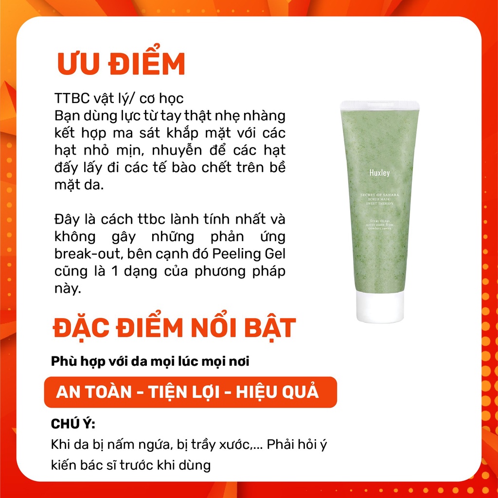 Tẩy tế bào chết  cho da mặt và cơ thể Huxley Scrub Mask Therapy 30g